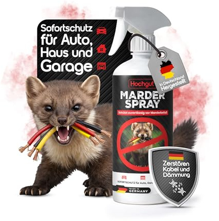 Marderspray 500 ml Effektiver Marderschreck Auto & Motorraum Zuverlässige Marderabwehr & Marderschutz fürs Auto, Dachboden & Garten – Starke Alternative zur Marderfalle Langzeitschutz