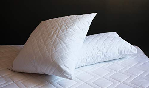 The Bettersleep Company Continental Square Euro Pillow Protector Pair 65cm x 65cm (26) Luxury Hotel Quality Cotton Percale with Zip Closure