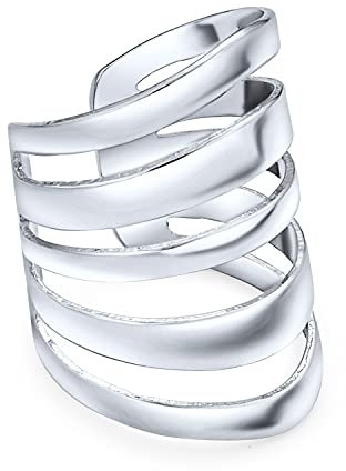 Minimalistischer Geometrischer Schlitzrillen Splitband Knorpel Ohrmanschetten Clip Wrap Helix Ohrring Für Frauen Teenager .925 Sterlingsilber