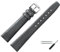 MARBURGER Uhrenarmband 12mm Leder Grau Silber Glatt - Montage Set 7101215000120