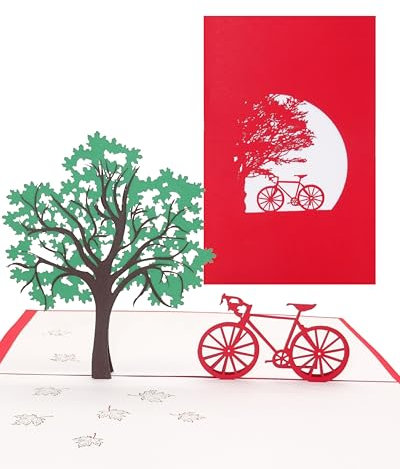 Pop Up Karte Fahrradtour - Fahrradkarte, Gutschein, Fahrrad, Frühlingskarte, Einladung, Gutscheinkarte, Einladungskarte, Geschenkkarte, 3D Karte, Geburtstagskarte
