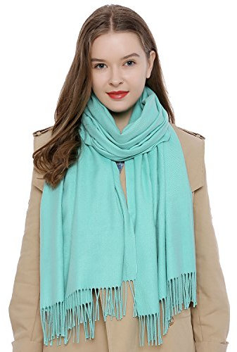 DonDon Schal Damen Winter Wollschal Winterschal warm weich 185 x 65 cm mintgrün