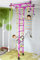 NiroSport FitTop M1 Klettergerüst Indoor für Kinder in Pink/Metallsprossen/Indoor Sprossenwand für Kinderzimmer/leicht montierbare Kletterwand/Turnwand für max. Belastung bis 130 kg