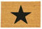 Nicola Spring Non-Slip Coir Door Mat - 60 x 90cm - Black Star - PVC Backed Welcome Mats Doormats