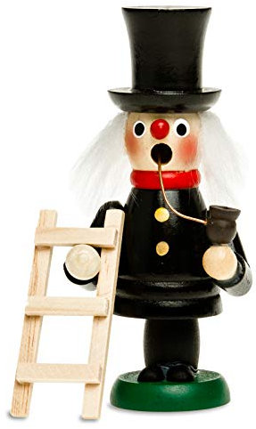 Sikora RM-G Mini Räuchermännchen aus Holz, Größe:Höhe ca. 12 cm, Farbe/Modell:G2 Schornsteinfeger schwarz