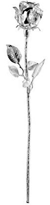 Lulizzie Silberrose mit 3 Swarovski Kristallen, 1 Stück, 30 cm, Kunstpflanze, Silberrose mit Swarovski Kristallen, luxuriös und klassisch, künstliche Pflanze, Valentinstag