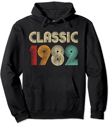 43 Ans Anniversaire Homme Femme Retro 1982 Cadeau Humour Sweat à Capuche