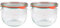 EcoBaker X2 WECK 744 - Tarros de almacenamiento de tulipanes de 580 ml, incluye tapas de vidrio, sellos y abrazaderas para masa madre, conserva, enlatado, yogur, kimchi, mermelada