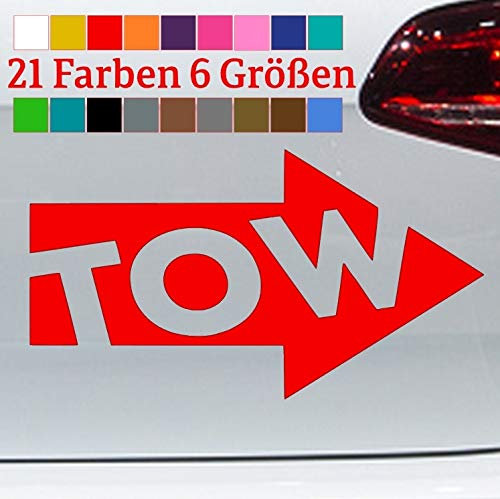 generisch Abschlepp Aufkleber Sicker Tow Pfeil Panne Abschlepphaken Makierung JDM Dub Fun in 6 Größen und 21 Farben