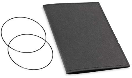 A5, revolutionäres, nachhaltiges X17-Konzept für Notizbuch Personal Organizer und Terminplaner/Hülle für 1 Heft! Vegan, Deutsches Zellulose-Material, schwarz, Made in Germany