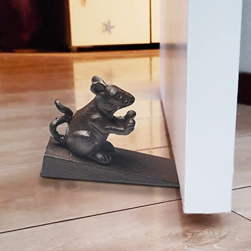 BOOMLATU Cast Iron Mouse Door Stopper Decorative,Antique Style Cute Door Stops for Home, Office and Garden Farmhouse (Mouse)