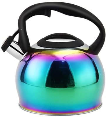 SHANGZHER Teekessel für den Herd, schillernde Farbveränderung, Pfeife, Teekanne in Apfelform 3 Liter