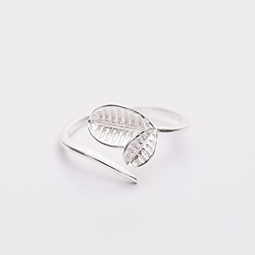 sis-woner s925 Silber personalisierter Blattöffnung Verstellbarer Ring süßer Modering