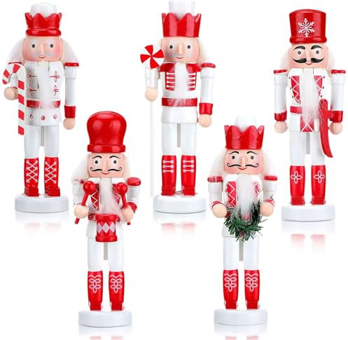 Schiaccianoci Figure Ornamentali da Appendere Pupazzi Albero Ciondolo Decorazioni Natalizie Mini burattino in Legno Soldato Schiaccianoci per Albero di Natale, Tavolo, Stanza