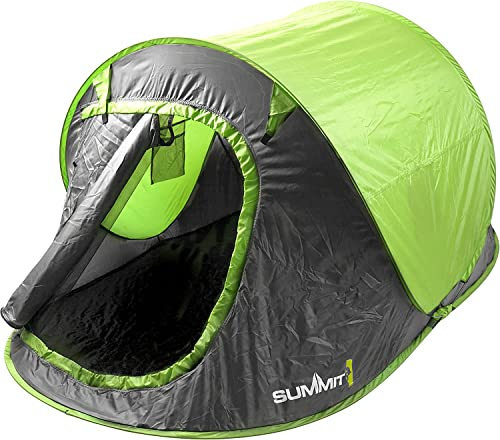 PMS VFM - 2 Man Pop Up Tent, Camping, Easy to Put Up, With Mesh Door for Ventilation, Waterproof, Rainproof, Tents, Survival Equipment, Festival Accessories, Size: 220cm x 120cm x 95cm