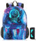 Luminous School Bag Galaxy Backpack Anime School Backpack Music Boys Rucksack Cool Bookbag Laptop Backpack Lightweight School Daypacks with Pen Case for Girls Boys
