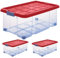 ARTECSIS 3 Aufbewahrungsboxen aus Plastik mit Deckel 60x40x25 cm Eurobox Drehstapelbox stapelbar nestbar 45L