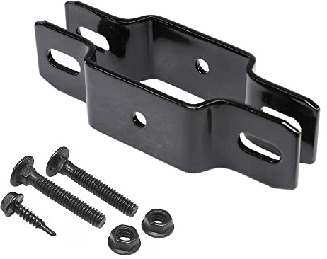 Plum Fittings 2 Sq. Steel Ornamental Fence Line Bracket Black (Set)
