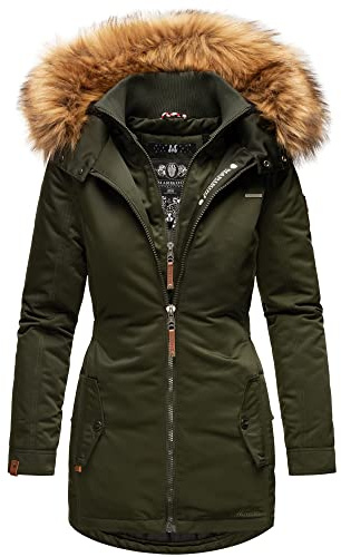 MARIKOO Damen Winter Jacke Stepp Parka Mantel Winterjacke warm gefüttert Kunstpelz SANAKOO S-XXL