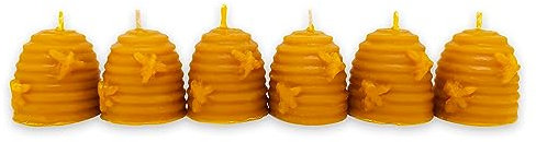 LAMARE Bienenwachskerze Honigwabe 100% Natürlich (6 Einheiten - 4 cm Länge - 4 cm Durchmesser) - OHNE PARAFFINE - Honigkerzen - Handgefertigt 100% Handwerklich.