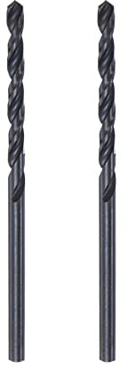 sourcing map 6542 High Speed Steel Straight Shank Twist Jobber Drill Bit, Fully Ground Black Oxide Drill Bits 2.6mm Drill Diameter 57mm Total Length 2 Pcs