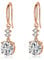 LYTOPTOP Rose Gold Dangle Drop Earrings for Women, 925 Sterling Silver Cubic Zirconia Drop Earrings, Hypoallergenic Earrings Jewellery Gifts for Girls