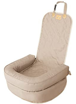 Hundeautositz, Hundebox, Hundebett, Transportboxen, Rückbank, Hundedecke, Hundekörbchen, Katzenbett, für kleine Hunde, 55 x 42 cm, Beige Oxford