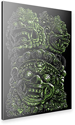 artboxONE Alu-Print 120x80 cm Maya-Statue von Künstler Albertees
