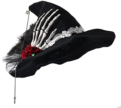 COSDREAMER Damen Hexenhut Wolle Strickmütze für Halloween Weihnachten Kostüm Party