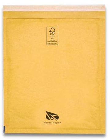 RAYLU PAPER – 10 Stück Gepolsterte Versandtaschen Braun Selbstklebende Luftpolsterumschläge Recycelbare Luftpolstertaschen für Dokumente und Warensendungen (220 x 260 mm)