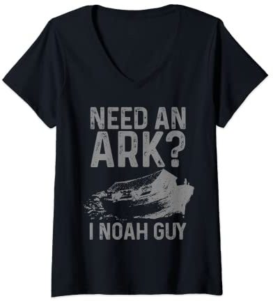 Damen Need An Ark I Noah Guy lustige christliche Pastor-Bibel Jesus T-Shirt mit V-Ausschnitt