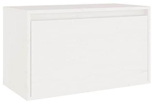 vidaXL Wandschrank Weiß 60x30x35 cm Massivholz Kiefer