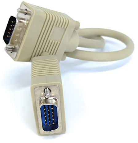 50cm short VGA to VGA Cable 15 pin SVGA Male to Male for Monitor Computer PC Laptops TV Projectors Extension Lead HD15 All Data Pins Connected 1.6ft Beige