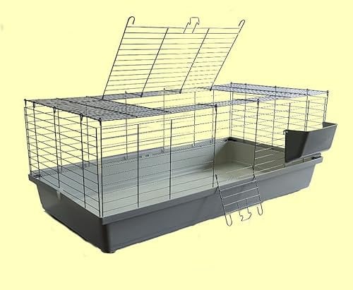 1,20 m Neues Modell Hasenkäfig Nagerkäfig Kaninchenkäfig Käfig Stall Meerschweinchen grau