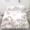Linfye Housse de Couette 220x240 cm Blanche Fleur Parure de Lit Adulte avec Fermeture Éclair, Papillon Linge de Lit Parure Housse Couette 2 Personnes en Microfibre + 2 Taie d'oreiller 65x65 cm