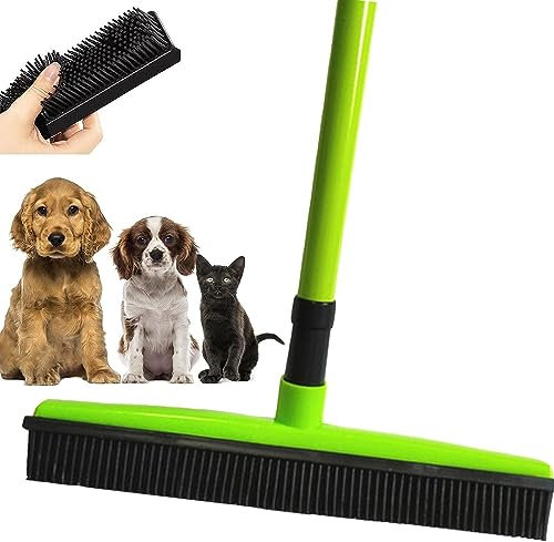 Indigo Petco Hair Remover, Multi-surface Squeegee Rubber Broom, Pet Hair Remover (Color: Green)