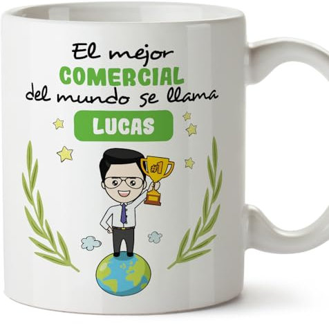 MUGFFINS Tazas Personalizadas para COMERCIAL hombre - En Español - Eres Mejor del Mundo - 11 oz / 330 ml - Regalo Personalizable original y divertido