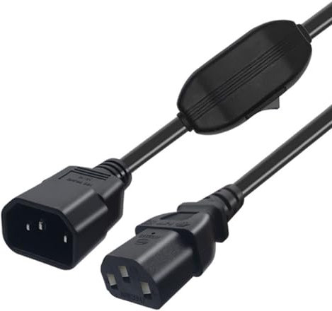 HuaLiSiJi Cavo C13 C14 con Interruttore Alimentazione con Interruttore C13 a C14 UPS PDU Cavo di Alimentazione C14 Maschio a C13 Femmina 10A 250V (1m)