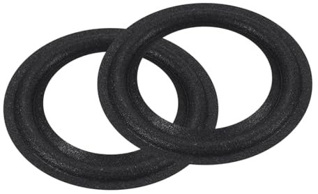 QUARKZMAN Goma Altavoz Espuma Borde Envolvente Anillos 3 Pulgada 47mm x 75mm Perforado Subwoofer Anillos Repuesto Piezas para Altavoz Reparación o Bricolaje Negro 2uds