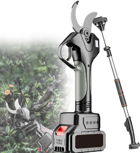 Beachtiful Cesoie Elettriche da Potatura 21V Potatore per Alberi a Batteria Forbici da Giardinaggio con 2 Batterie Ricaricabili e Asta di Prolunga ad Alta Portata da 7,1 Piedi