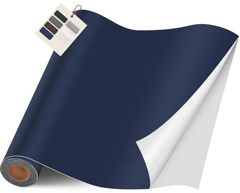 Leder kunstleder selbstklebend, 40 x 400cm leder reparatur set, Leder Reparatur Kit für Möbel, Sofa, Autositze, Taschen, Leder Reparatur und Renovierung(Glatt Marineblau)