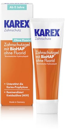 KAREX Zahnschutz-Gel - 1 x 50 ml - Zusätzlicher Schutz für Karies-Vorbeugung | Reduziert Schmerzen bei empfindlichen Zähnen | Fluoridfrei, zuckerfrei, vegan