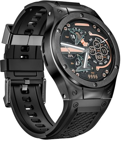 MioHHR Weiche Silikonbänder für Google Pixel Watch 3/2/1 41mm,Weiche Ersatzbänder mit Edelstahl-Schutzhülle für Google Pixel Watch，Männer Frauen,Schwarz