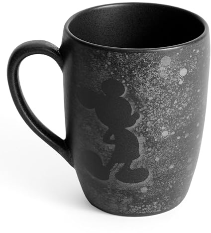 Fyrklövern Micky Maus Midnight Kaffeetasse Disney, 300 ml, Steinzeug, Spülmaschinenfest, Seidenmatte Glasur, Schwarz
