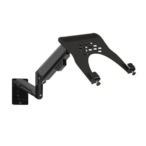 ZMQU Monitor Arm Desk Mount，Wall Mount Monitor Arm with Laptop Tray, Aluminum Gas Spring Full Motion Laptop Mount Arm Fits Max 32 inch, 19.8 lbs Screens/ 10-17 Laptop(Svart)(Svart)
