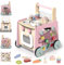 VITONIS Baby Lauflernwagen Holz, Lauflernhilfe zum Holz, Montessori Spielzeug Multifunktion, Holzspielzeug Kleinkinder, Baby Walker Spielzeug für Kinder, Geschenk für Jungen und Mädchen
