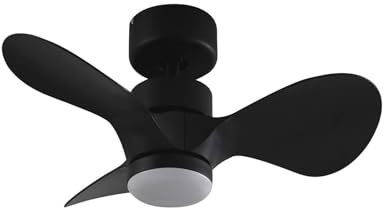 Lindby LED Deckenventilator mit Lampe Enon dimmbar Leselampe (Modern) in Schwarz aus Metall (1 flammig,) - Ventilator Wohnzimmerleuchte