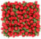MWOOT 144Pcs Mini Roses Artificial Flower Heads, Red Plastic Rose Buds with Stems for Crafts, Small Fake Roses for DIY Valentine's Day Wedding Bouquet Festival Decoration, Tiny Faux Flower Heads