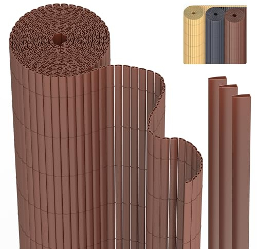 PVC Sichtschutzmatte Sichtschutzzaun 100 x 300 cm Privatsphäre Wetterfest für Garten, Balkon und Terrasse, Sichtschutz mit Strukturierte Oberfläche, Balkonumrandung mit Kabelbindern & Abdeckung