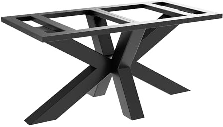 MetaloPro Tischbein – Acamar Frame Extreme | Robustes Spinnenförmiges Metall-Tischgestell | Schwarzer Stahl Industrieller Tischrahmen für Zuhause & Büro | 160x80x76 cm